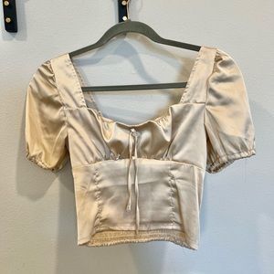 Champagne satin top